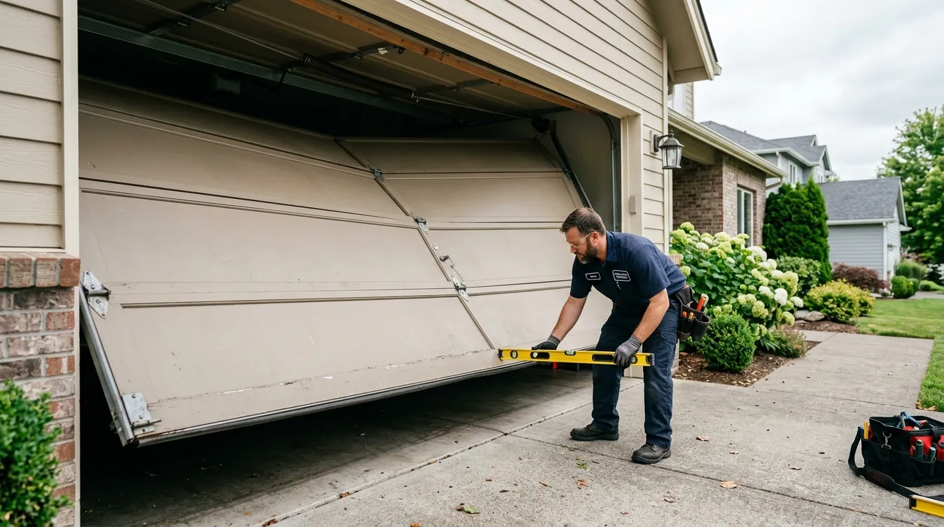 Modern flush garage door